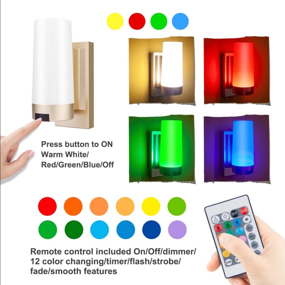 wireless wall lamp multicolored